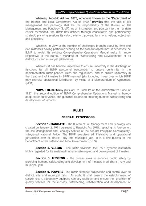 BJMP Operational Manual 2015 .